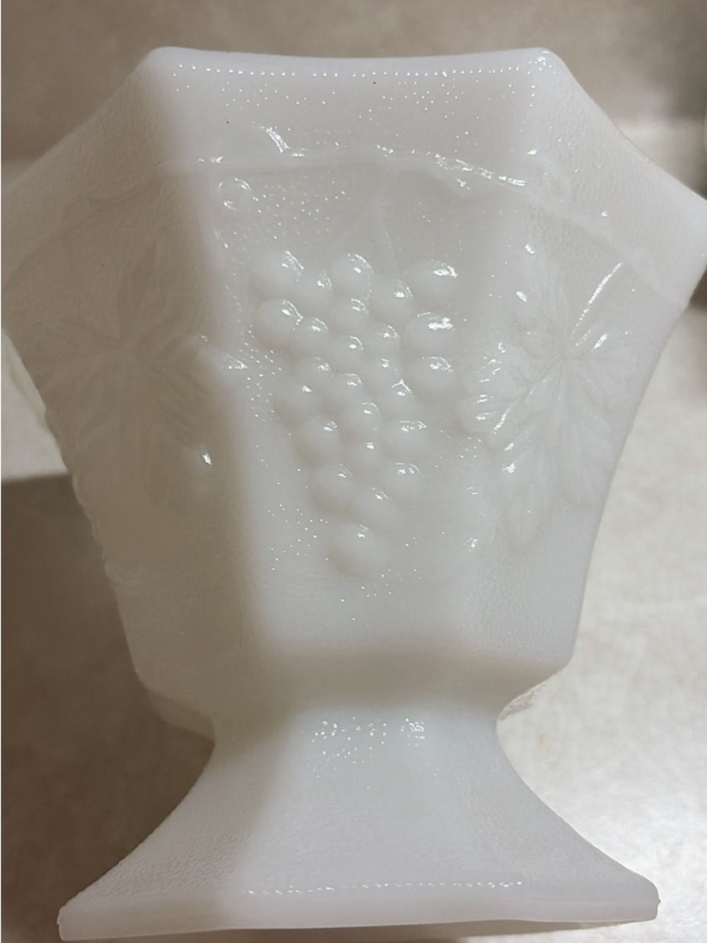 White Octagonal Milk Glass Bowl
